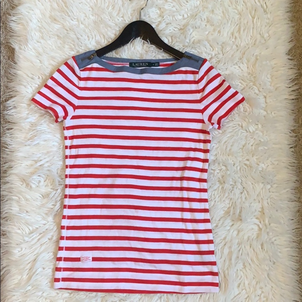 Red and white stripe shirt